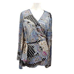 Lane Bryant true wrap bell sleeve blouse